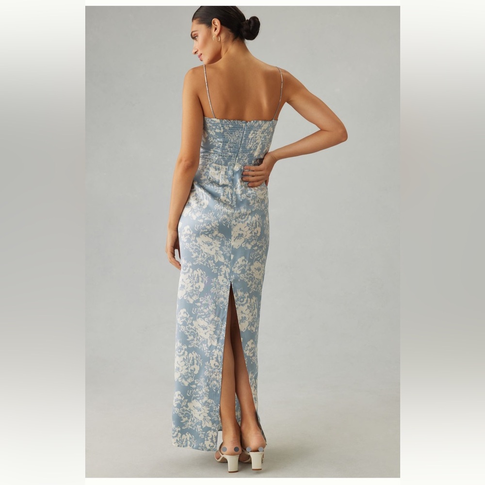 Reformation Frankie Silk Dress, Size 6, Light Blue
